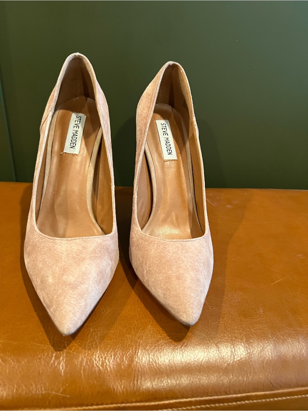 Steve Madden Blush Suede Pointed-Toe Pumps